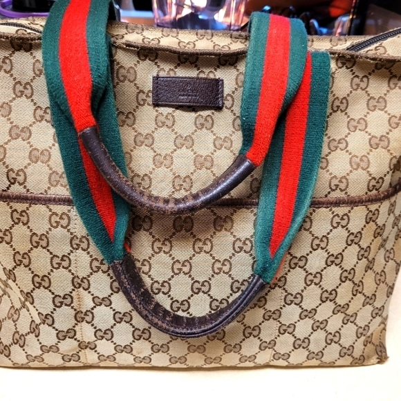 🔹️ GUCCI🔹️ Vintage sherry line large tote  bag ✨️ - Picture 4 of 17